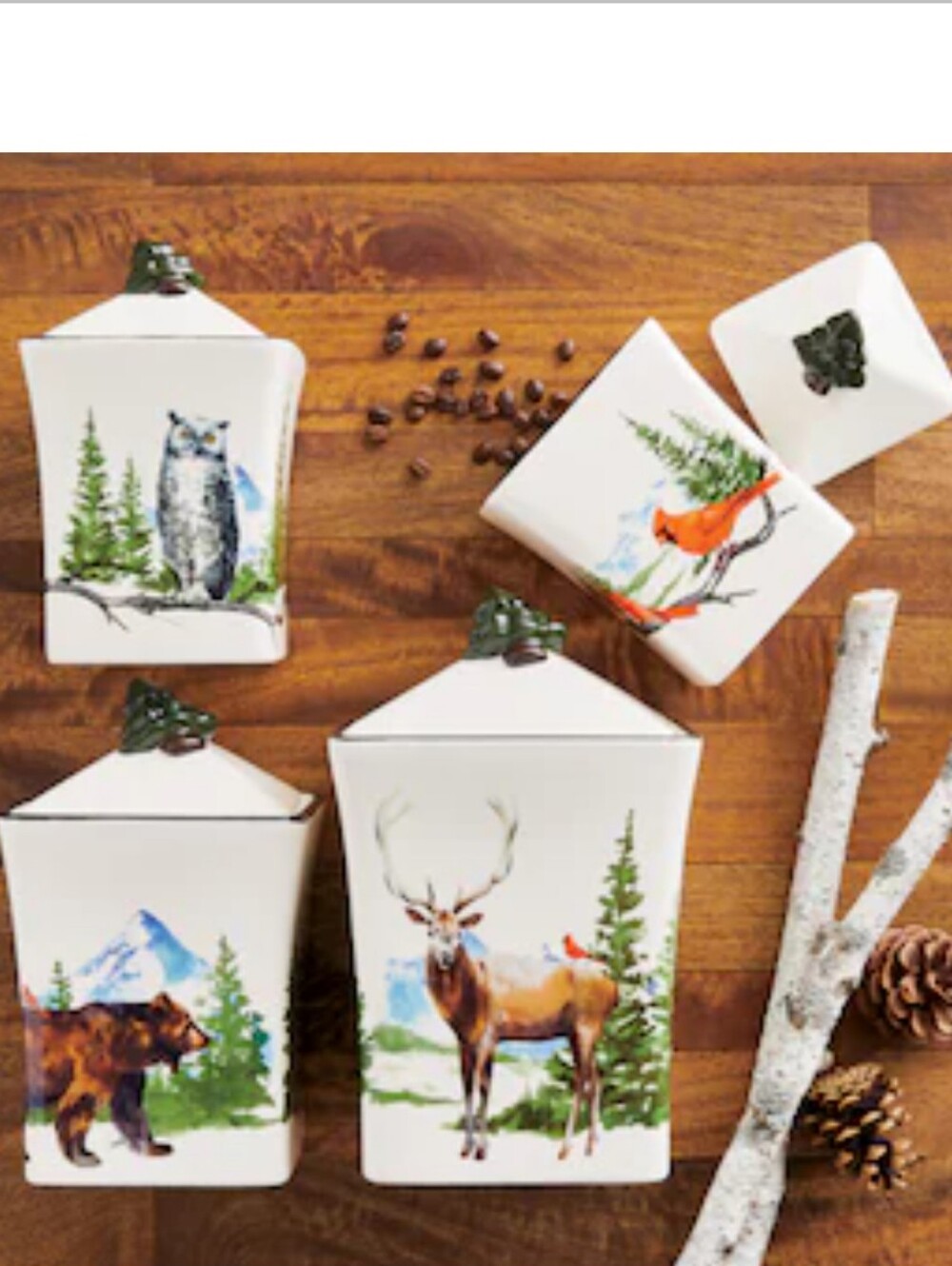 Winter Wonderland Ceramic Canister Set - White - S7796548